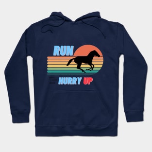 running horse in the sunset- hurry up Hoodie